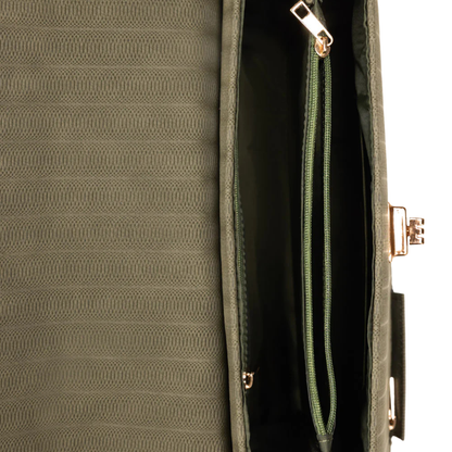 Textured Olive Green Crossbody Handbag